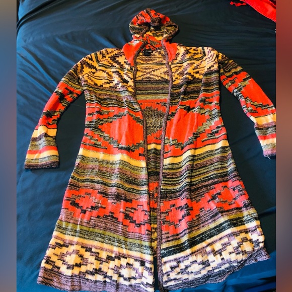 WETSEAL HOODED LONG CARDIGAN SWEATER - Picture 1 of 6